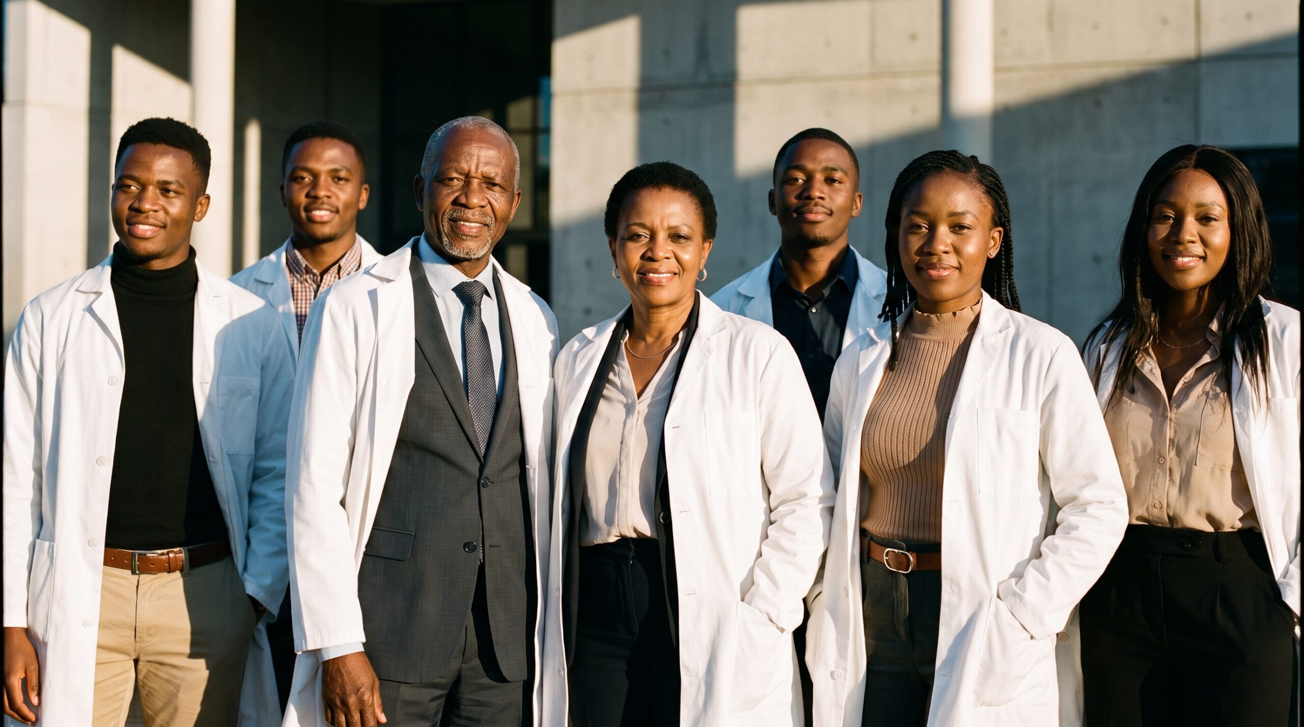 Nigerian-American pharmacists and students of different generations looking ahead with optimism