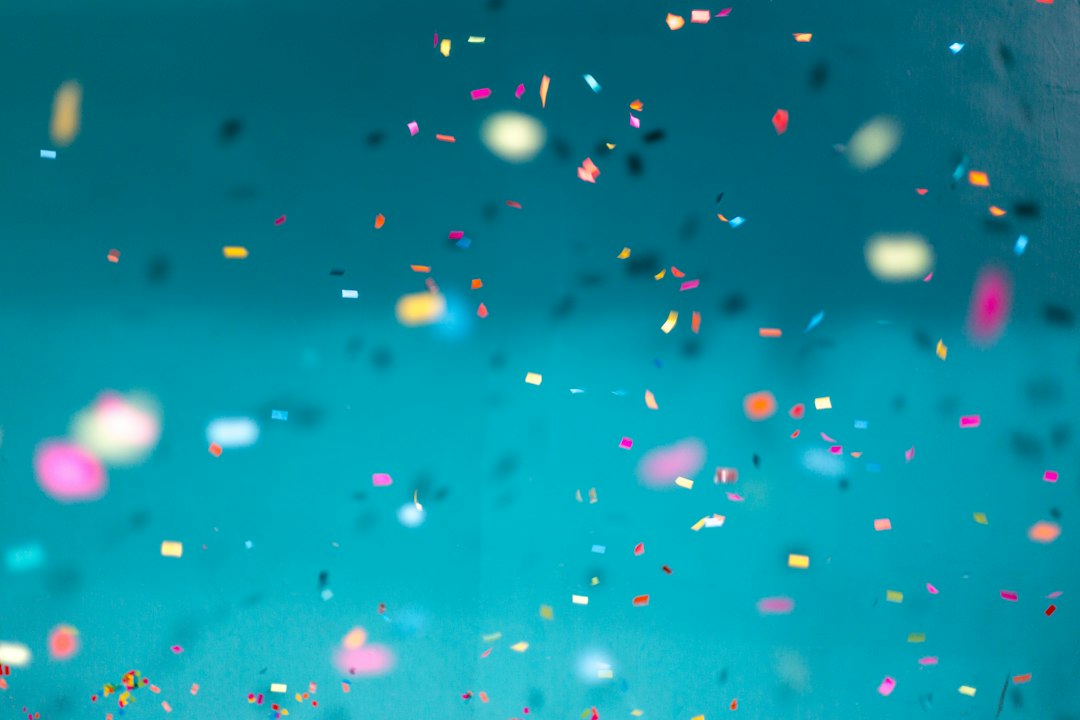 Colorful confetti celebration for Surprise Me game